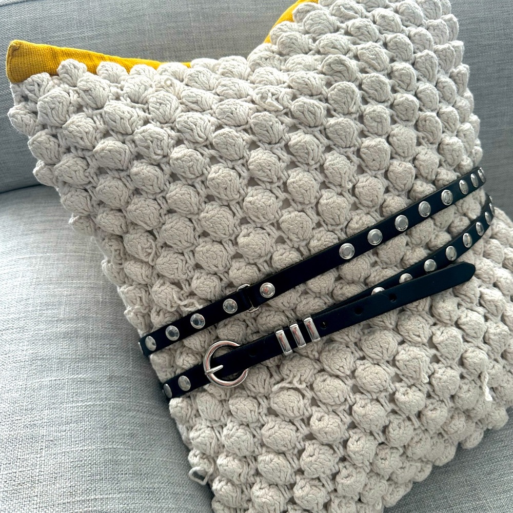 Wrap around leather studded belt
